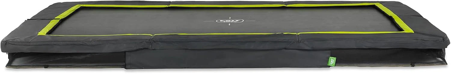 EXIT Toys Silhouette Sports Inground Trampoline - 214x305cm - Rechthoekig Inground Tuintrampoline voor Buiten - voor Personen vanaf 14 Jaar - Met Voetbeschermingssysteem - Goede Springkracht - Zwart
