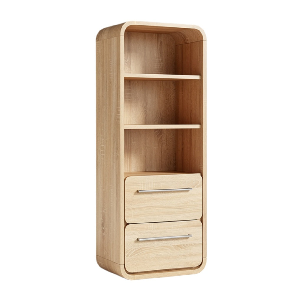 **Technische titel: Moderne houten boekenkast met 2 laden en 3 planken**