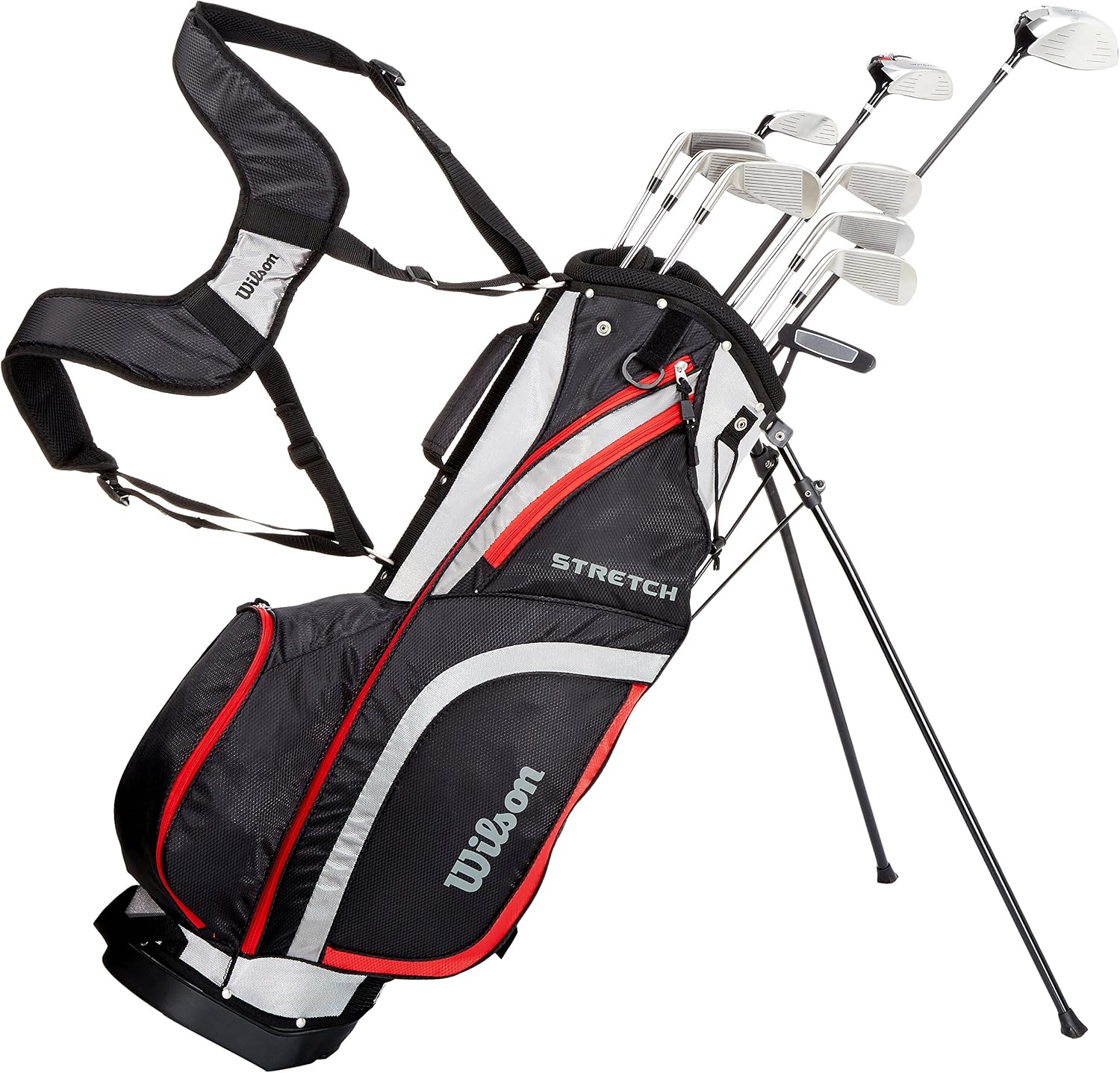 Wilson Heren Stretch XL-tas met golfclubs(Rechts/standaardlengte/Ohne Graphitschaft)