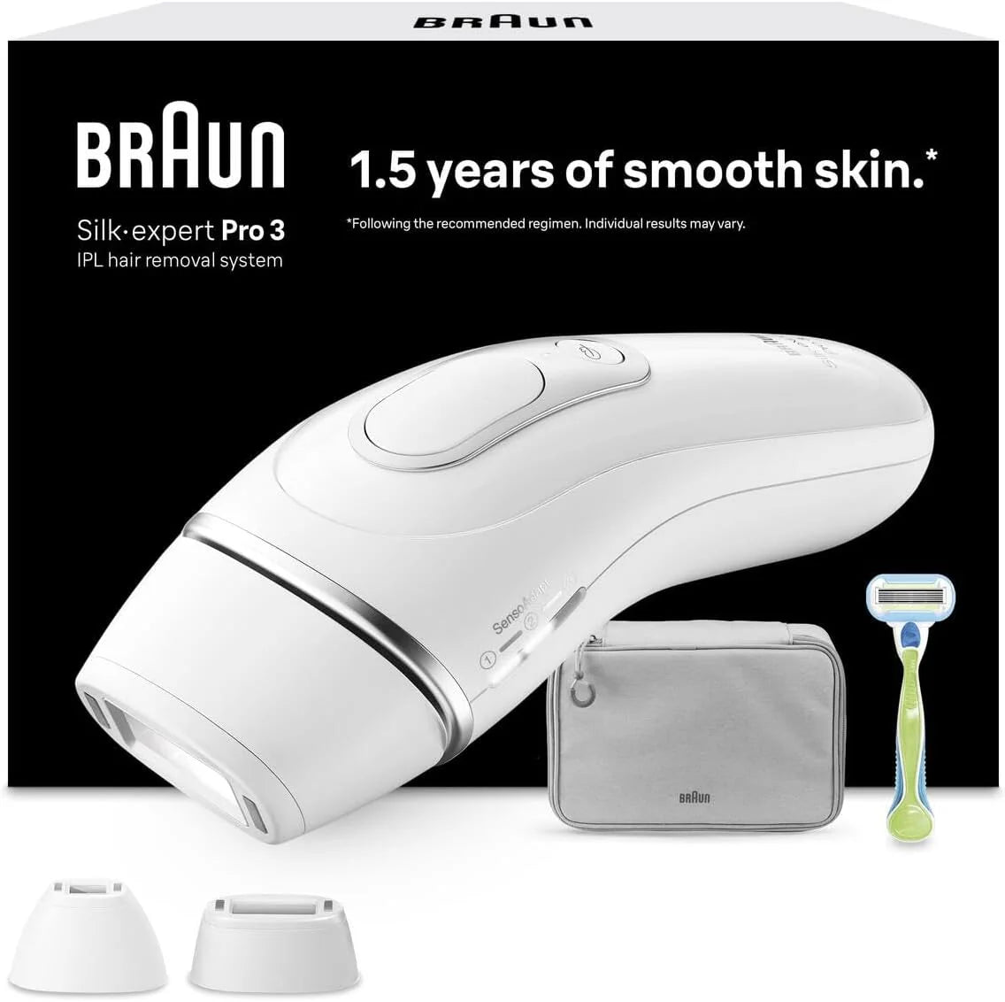 Braun IPL Silk Expert Pro 5 Ontharingsapparaat Voor Vrouwen  Mannen, Nieuwste Generatie IPL Laserontharing, Alternatief Voor Laserontharing, Cadeau Voor Vrouwen, PL5140, Wit/Goud(PL3122, Wit/Zilver)