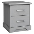 Nachttafel met 2 lades - Grijs Houtlook Design