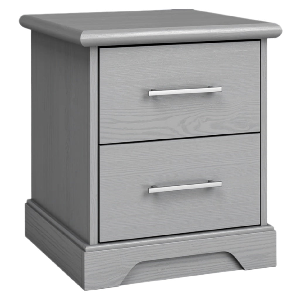 Nachttafel met 2 lades - Grijs Houtlook Design
