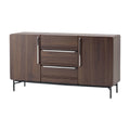 Moderne houten dressoir met metalen poten en drie lades