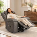 Elektrische massagestoel met verwarming en relaxstoel, ligfunctie, trillingsverwarming (bruin)(Grijze stijl a)