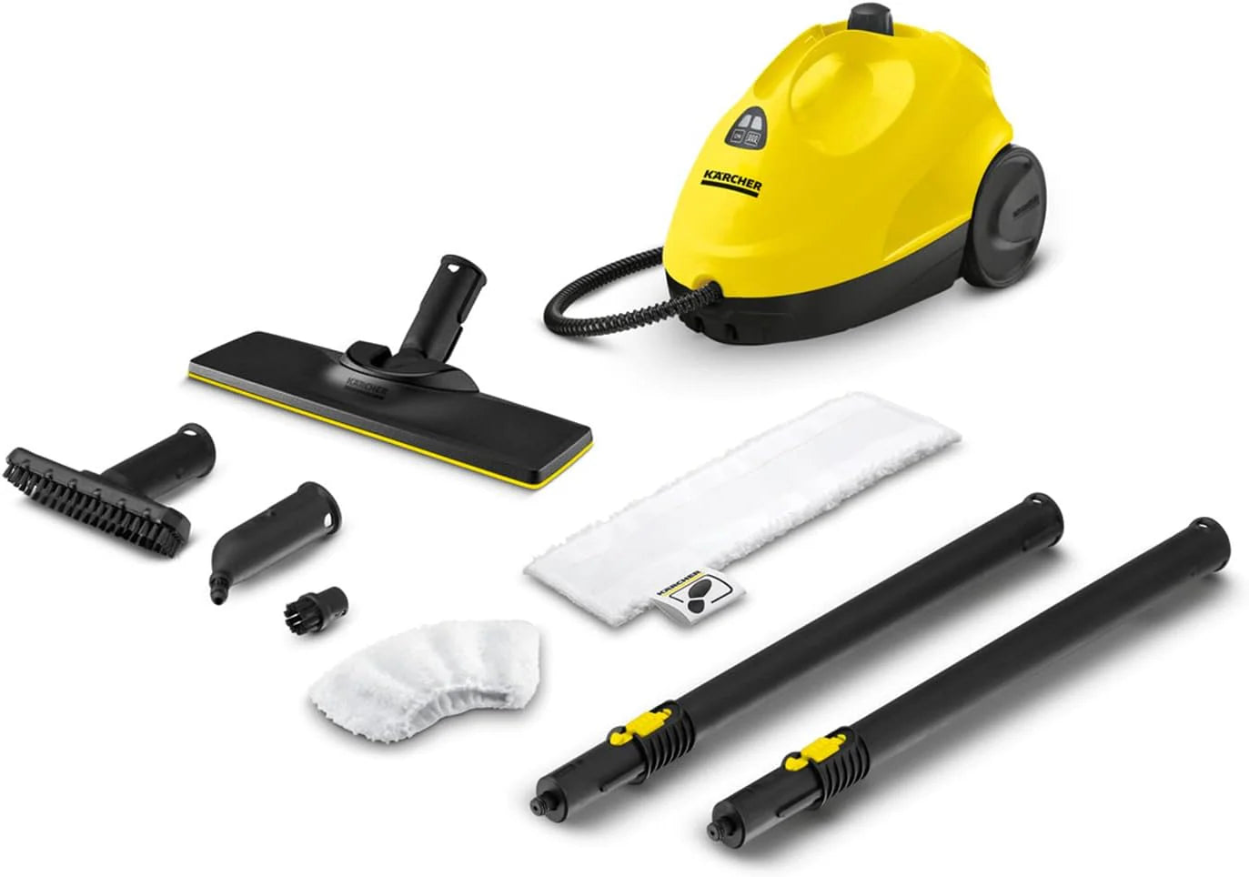 Kärcher stoomreiniger SC 2 Deluxe EasyFix, oppervlakte: ca. 75m², reservoir: 1 l, stoomdruk: max 3,2 bar, opwarmtijd: 6,5 min, warmtevermogen: 1.500 W, met EasyFix vloerreinigingsset en 3 sproeikoppen(SC 2 basic)