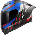 LS2 FF807 Dragon Trax Carbon Helm, carbon/blau/rot, L (59/60)
