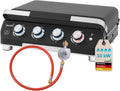 Skandika Plancha Palo Grill 4-branders Plus, gasplancha grillplaat met deksel, 4 branders, draagbare gasgrill met kookplaat, outdoor, camping, balkongrill, tafelgrill, grillplancha, gasbraadslede(4 branders, met deksel)
