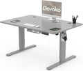 Devoko In Hoogte Verstelbaar Elektrisch Bureau, Type C Oplaadpoort, 180x80cm, Kabel Management Bak en 3 Functie Geheugen, Computer Bureau met Antibotsingstechnologie, Zwart(120 x 80 cm/Grijs)