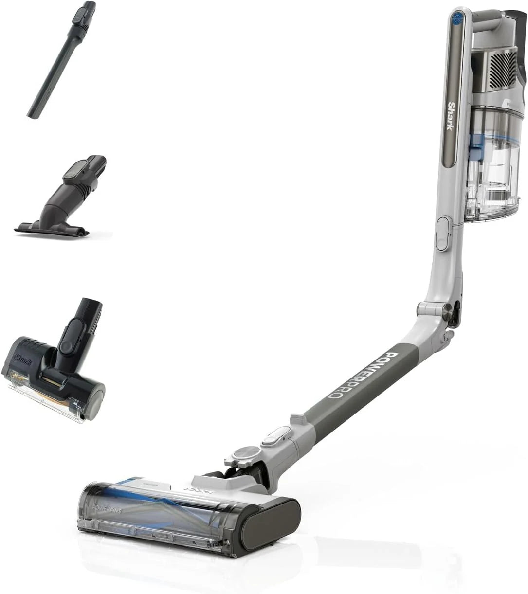 Shark Stratos Snoerloze Steelstofzuiger, PowerFins Plus, 60 Min. Gebruiksduur, Anti Hair Wrap  CleanSense IQ Stofzuiger met Auto-Set, Huisdier-, Spleet- en Multi-Oppervlakmondstuk, IZ400EUTBK(PowerPro)
