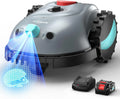 YARDCARE V100 Robotmaaier zonder begrenzingskabel, met camera, hindernisvermijding, visie-navigatie, 4 Ah accu, grasmaaier, robot zonder begrenzingsdraad, 150 m², met reservemesjes, spiraalsnede