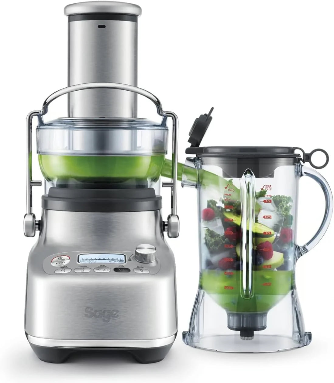 Sage - The 3X Bluicer Pro - Blender, Sapcentrifuge - Geborsteld Roestvrij Staal