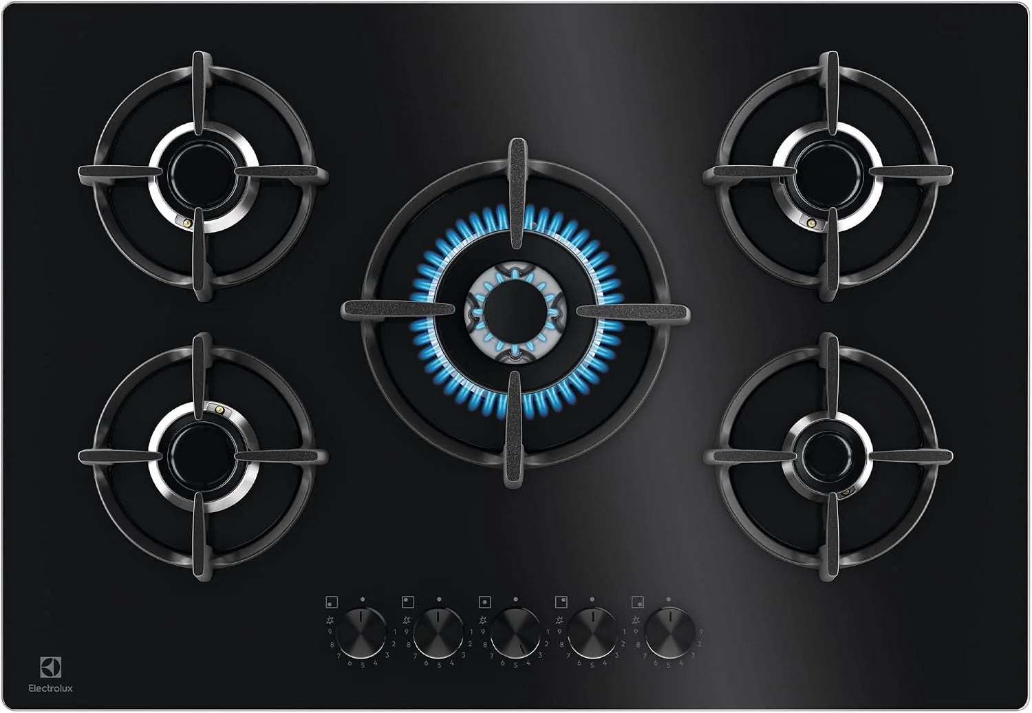 Kookplaat serie 600 Gas on Glass 75 cm(Serie 600 | 75 cm/Zwart - Egg75372k)