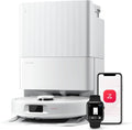 roborock Qrevo Series Stofzuigerrobot, 8000 Pa Zuigkracht, Upgrade van Qrevo S, Anti-klitborstels, Slimme Obstakelvermijding, Automatische Dweilreiniging, Alles-in-één dock, QV 35A Set Zwart(Wit)