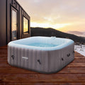 Arebos Spa whirlpool 2400W | Buitenbad | voor 6 personen 185x185cm | 130 massagejets | 910 L met verwarming | Opblaasfunctie met één druk op de knop | Incl. afdekking | Bubble Spa  Wellness Massage