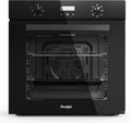 60cm inbouwoven, 60 liter oven met stekker, 2800 watt, 9 functies, draaiknop, elektronische timer 10 uur, dubbel bovenrooster, ventilator achterin, met accessoires, 230V, 50Hz