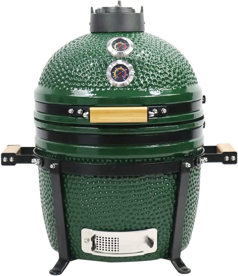 YNNI KAMADO TQ0015GR 15.7" Vrijstaande Kamado, Grill, GROEN, BBQ, Keramiek, Ei, Roker, TQ0015GR