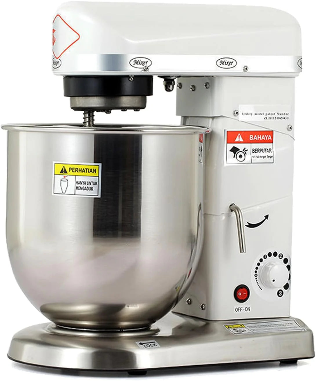 Elektrische Tafelmixer, Roestvrijstalen Keukenmixer voor Bakkerij en Pizzeria, 500W Spiraalmixer, 5L/7L/10L Verticale Mixer voor Restaurant, Voedselwinkel, Bakkerij en Pizzeria 7L(5L)